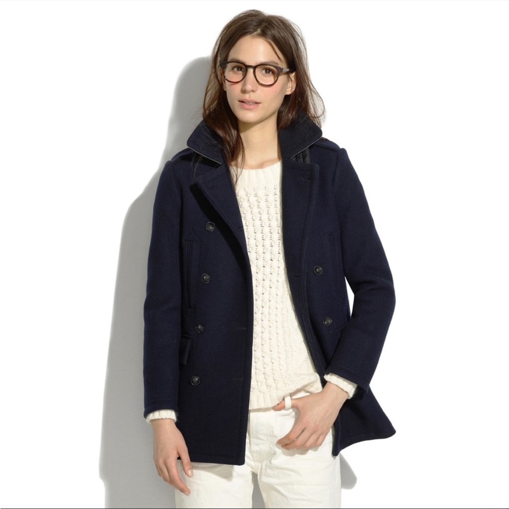 Madewell Double-breasted Navy Peacoat Size M